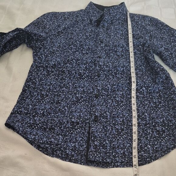Guess Men's Navy and Black Patterned Shirt - Picture 12 of 16